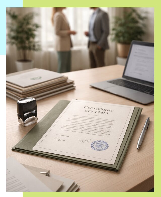 Сертификат без ГМО в Тейково от 8155 р. оформить срочно Алешин-Ткв